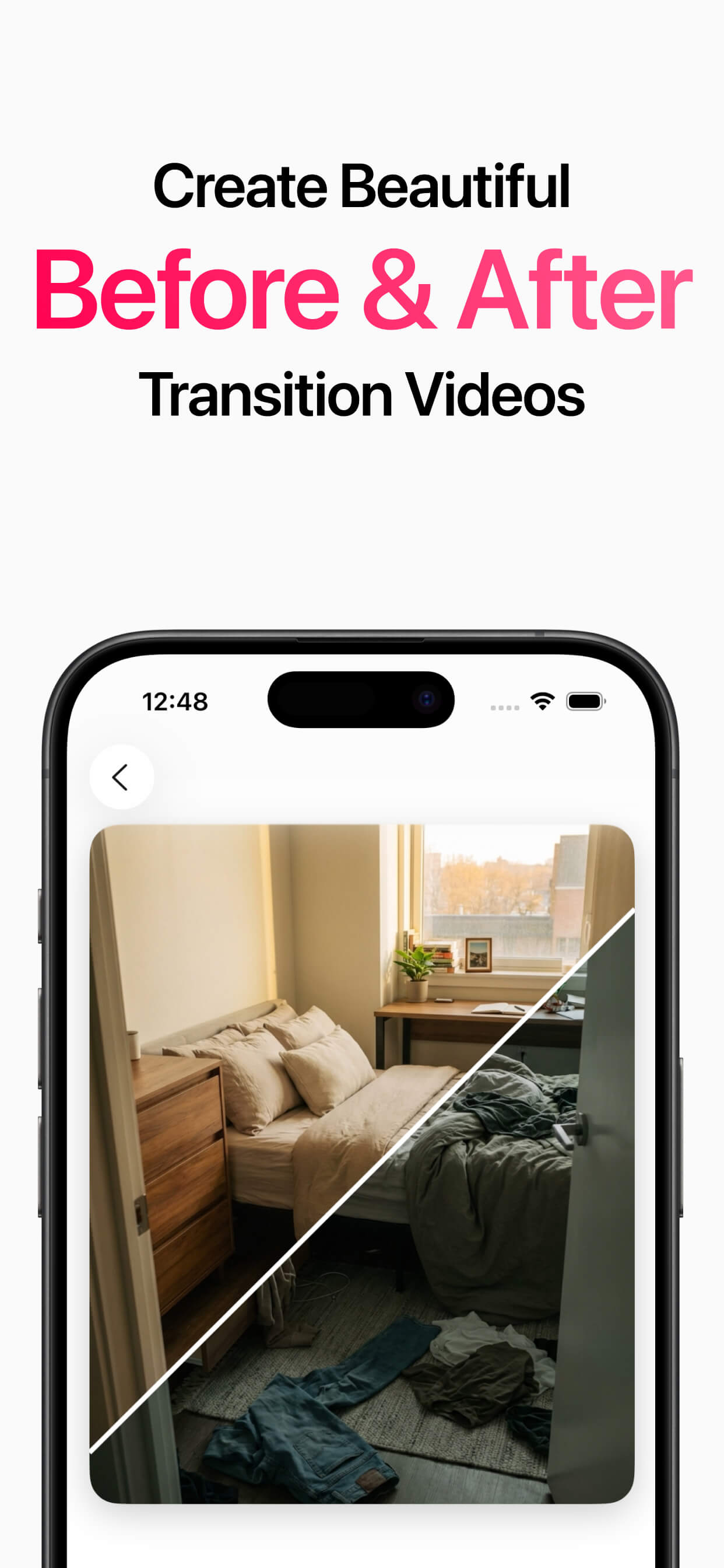 Reveal app showing diagonal wipe transition