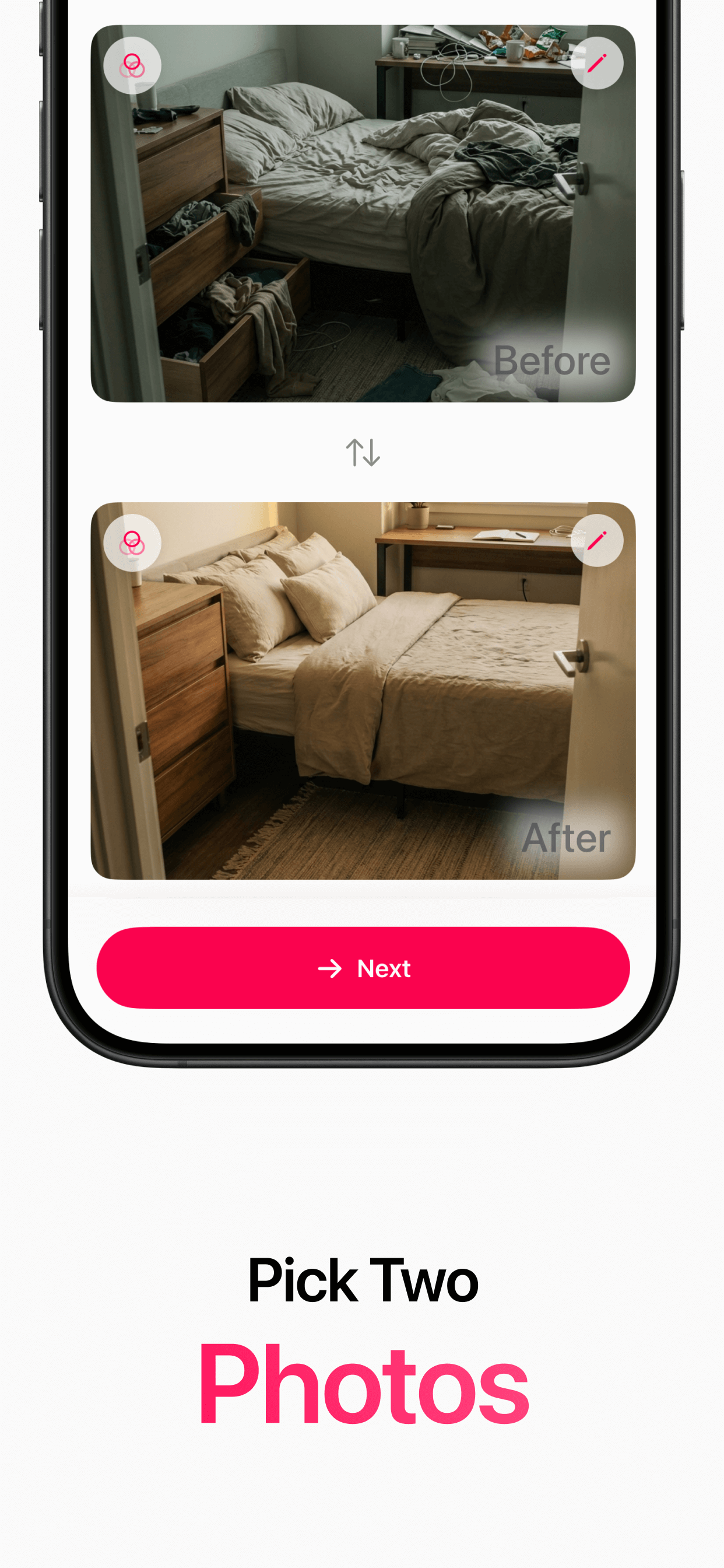 Pick two photos for your transition