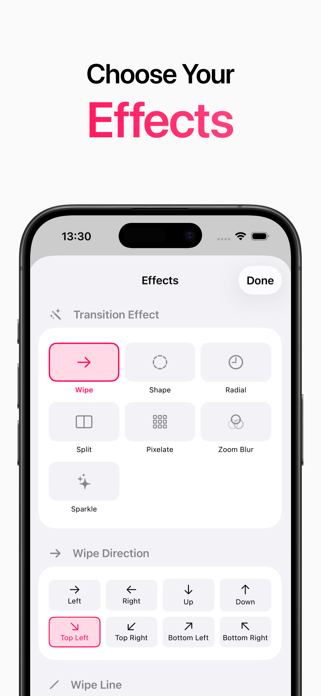 Choose from 7 beautiful effects